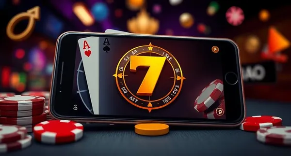 A young woman relaxing with her phone while dynamic casino elements float around her, illustrating the smooth mobile experience offered by the CBAJI app.